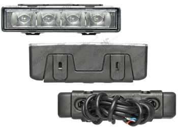 Lumini de zi auto BestAutoVest Daytime running light universale 146x33x50mm 4leduri 12V 24V cu cablu 1 buc 
