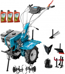 Motocultor Profesional Dakard HS 1000B New 7 CP Capota cu Far Roti Metalice Plug Arat Rarita Fixa Prasitoare Plug Cartofi 