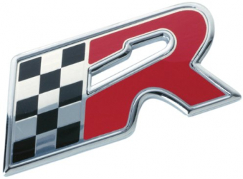 Ornament auto Logo 3D R With Flag crom 46X25mm 
