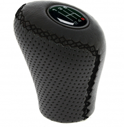Ornament schimbator de viteze RaceSport negru cusatura neagra pentru treapta marsalier cu ridicare inel 