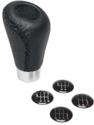 Ornament schimbator de viteze RaceSport negru imitatie piele cusatura neagra 