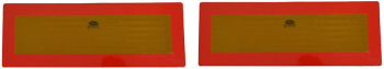 Placa reflectorizanta camioane 565x200mm din aluminiu galben reflectorizant rosu reflectorizant- 2buc 