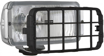 Proiector auto Wesem 12/24V bec H3 182x86x81mm sticla alba carcasa de plastic cromata cu lumina de drum 
