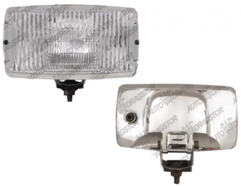 Proiector auto Wesem 12/24V rectangular bec H3 partea stanga/dreapta 235x132x137mm sticla alba carcasa cromata cu lumina de ceata 1 buc 