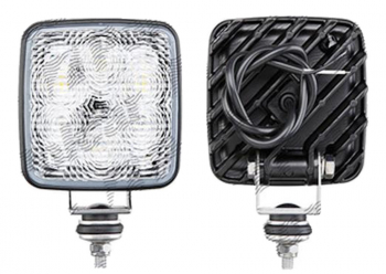 Proiector de lucru 12/24V 800lm unghi raza lumina 28 grade carcasa aluminiu cu cablu patrat cu suport 6xLED Latime 105 mm 