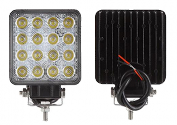 Proiector de lucru NEOLITE 12/24V 48W 3300 lumeni temperatura culoare 6000K patrat cu suport 16xLED Latime 110 mm Inaltime 126 