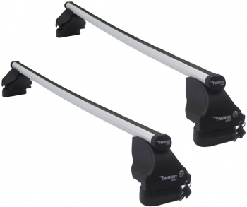 Set bare transversale portbagaj din aluminiu marca Twinny Load TL A11 kit complet cu bare suporti si antifurt cu cheie 