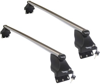 Set bare transversale portbagaj din aluminiu marca Twinny Load TL A44 kit complet cu bare suporti si antifurt cu cheie 
