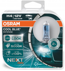 Set becuri H4 OSRAM 64193CBNHCB 12V 60/55W COOL BLUE INTENSE NextGen cu pana 100 mai multa lumina albastru P43t Omologare ECE 