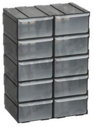 Set cutii de plastic pentru piese si diverse obiecte 15 5x9 5x22 5 cm 10 buc. 