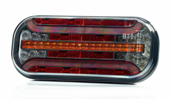 Stop lampa spate cu LED Fristom FT-230 12/24V 214x94x38mm montare surub cu spatiu 150mm cablu 1m indicator dinamic cu indicator led