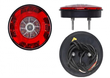 Stop lampa spate rotunda cu LED 12/24V 121x33mm cu pozitie stop frana semnalizare ceata si mers inapoi cu cablaj distanta intre suruburi 
