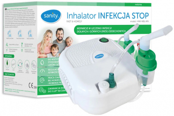 Aparat aerosoli Sanity Stop Infectie functionare continua viteza de nebulizare reglabila masca pentru bebelusi copii si adulti Alb 