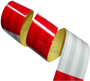 Banda reflectorizanta AERZETIX C12460 5 cm x 4.5 m rosu si alb 