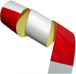 Banda reflectorizanta AERZETIX C12461 5 cm x 4.5 m rosu si alb 