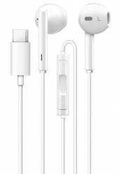 Casti audio cu conector tip C cu fir pentru Huawei microfon CM33 Albe 