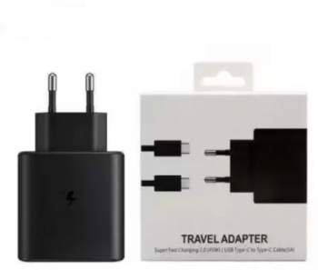 Incarcator retea Super Fast Travel Charger 45W USB-C + cablu USB C to USB C 5A pentru Samsung Negru Blister