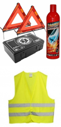 Kit siguranta auto - trusa medicala 2 x triunghi reflectorizant stingator tip spray vesta Motor Starter 000 