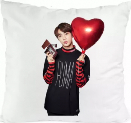 Perna personalizata bts jin poliester 40x40 cm 