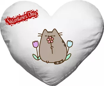 Perna personalizata cat pusheen inima poliester 