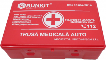 Trusa sanitara auto conform DIN13164 certificata RAR rosie RUNKIT 