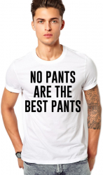 Tricou alb barbati - No pants M 