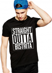 Tricou negru barbati - Straight Outta Bistrita L 
