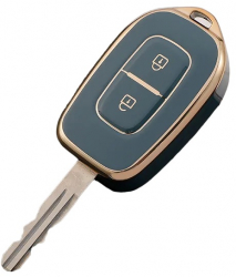 Husa gri pentru cheie 2 butoane Renault Trafic Clio 4 Symbol Sandero Dacia Duster 2016 2017 2018 Logan Lodgy Dokker 
