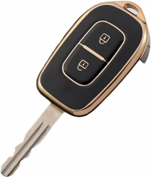 Husa negru pentru cheie 2 butoane Renault Trafic Clio 4 Symbol Sandero Dacia Duster 2016 2017 2018 Logan Lodgy Dokker 