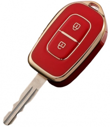 Husa rosu pentru cheie 2 butoane Renault Trafic Clio 4 Symbol Sandero Dacia Duster 2016 2017 2018 Logan Lodgy Dokker 