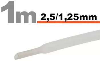 Tub termocontractibilTransparent &bull 2 5 / 1 25mm 