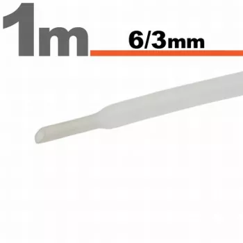 Tub termocontractibilTransparent &bull 6 / 3 mm 