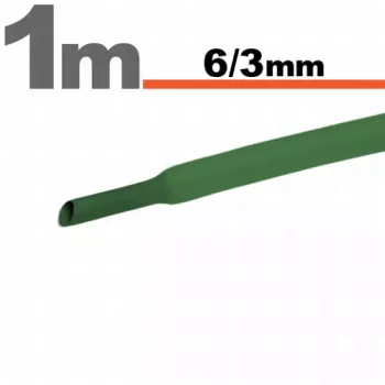 Tub termocontractibilVerde &bull 6 / 3 mm 