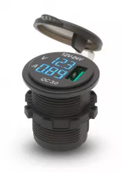 Adaptor USB cu montare in locul brichetei cu voltmetru 