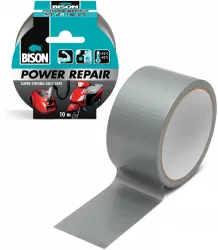 BISON Power Repair banda adeziva armata cu material - gri - 10 m 