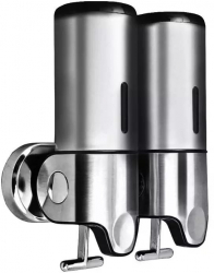 Dispenser dublu sapun lichid/gel dus Silver recipient 500ml 