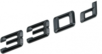 Emblema 330d Negru lucios spate portbagaj BMW 