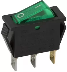 Interupator basculant 1 circuit 10A-250V OFF-ON lumini de verde 