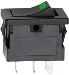 Interupator basculant 1 circuit 15A-12VDC OFF-ON cu LED verde 