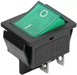 Interupator basculant 1 circuit 16A-250V OFF-ON lumini de verde 