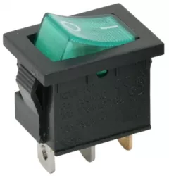 Interupator basculant 1 circuit 6A-250V OFF-ON lumini de verde 