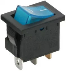 Intrerupator basculant 1 circuit 6A-250V OFF-ON iluminare albastr a 