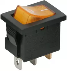 Intrerupator basculant 1 circuit 6A-250V OFF-ON iluminare galbena 