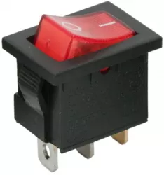 Intrerupator basculant 1 circuit 6A-250V OFF-ON iluminare rosie 