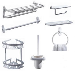 Set accesorii baie sapte piese alb mat 