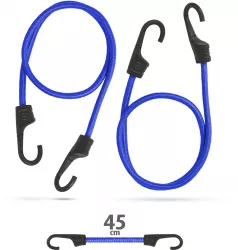Set de cordeline de fixare profesionale - Albastru - 45 cm x 8 mm - 2 buc. / pachet 