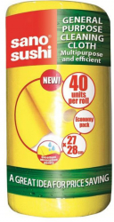 Lavete uscate in rola 40 buc/set 27x37cm Sano Sushi Cloth Yellow 