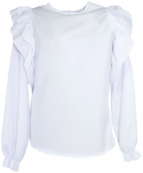Bluza eleganta cu maneca lunga pentru fete Catherine 071123-16-158 Alb 