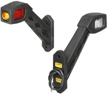 Lampa gabarit Universal 12/24V 36x167x179mm alb-rosu-galben cu LED suport surub omologare ECE Stanga 