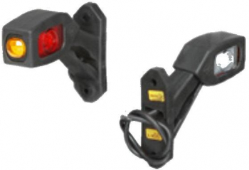 Lampa gabarit Universala 12/24V 42x114x135mm rosu-alb-galben omologare ECE cu LED cu brat Stanga 